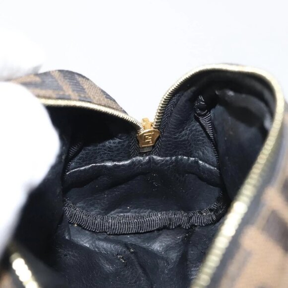 FENDI Zucca Canvas Pouch Black Brown Auth 121373 - Picture 14 of 16